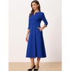 image:imageAllegra K Womens 34 Sleeve ALine Business Work Formal Midi DressRoyal Blue