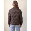 image:imageAllegra K Womens Argyle Puffer Jacket Color Block Lapel Button Down Elastic Cuffs Pockets Elegant Quilted Lightweight CoatsCoffee
