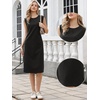 image:imageAllegra K Womens Cap Sleeve Midi Work DressBlack