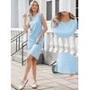image:imageAllegra K Womens Cap Sleeve Midi Work DressLight Blue