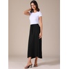 image:imageAllegra K Womens Casual Long Skirts Elastic Waist Drawstring Stretchy ALine Flare Flowy Maxi SkirtBlack
