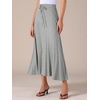 image:imageAllegra K Womens Casual Long Skirts Elastic Waist Drawstring Stretchy ALine Flare Flowy Maxi SkirtGrey