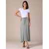 image:imageAllegra K Womens Casual Long Skirts Elastic Waist Drawstring Stretchy ALine Flare Flowy Maxi SkirtGrey