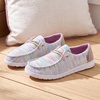 image:imageAllegra K Womens Color Striped Fabric Lace Up Flat ShoesRainbow