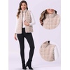 image:imageAllegra K Womens Faux Fur Vest Zip Up Sleeveless Casual Fur JacketBeige