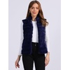 image:imageAllegra K Womens Faux Fur Vest Zip Up Sleeveless Casual Fur JacketDark Blue
