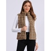 image:imageAllegra K Womens Faux Fur Vest Zip Up Sleeveless Casual Fur JacketKhaki