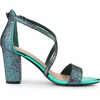 image:imageAllegra K Womens Glitter Crisscross Strap Block Heels Sandals  Party SandalsGreen