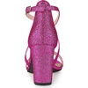 image:imageAllegra K Womens Glitter Crisscross Strap Block Heels Sandals  Party SandalsHot Pink