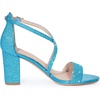 image:imageAllegra K Womens Glitter Crisscross Strap Block Heels Sandals  Party SandalsLake Blue
