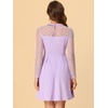 image:imageAllegra K Womens Heart Mesh Sleeve Gothic Halloween Party Short DressLight Purple