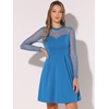 image:imageAllegra K Womens Heart Mesh Sleeve Gothic Halloween Party Short DressPeacock Blue