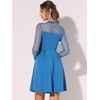 image:imageAllegra K Womens Heart Mesh Sleeve Gothic Halloween Party Short DressPeacock Blue