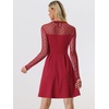 image:imageAllegra K Womens Heart Mesh Sleeve Gothic Halloween Party Short DressRed