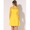 image:imageAllegra K Womens Heart Mesh Sleeve Gothic Halloween Party Short DressYellow