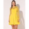 image:imageAllegra K Womens Heart Mesh Sleeve Gothic Halloween Party Short DressYellow
