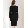 image:imageAllegra K Womens Long Sleeve Office Work Peplum Sheath DressBlack