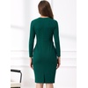 image:imageAllegra K Womens Long Sleeve Office Work Peplum Sheath DressDark Green