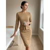 image:imageAllegra K Womens Long Sleeve Office Work Peplum Sheath DressDark Khaki