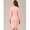 image:imageAllegra K Womens Long Sleeve Office Work Peplum Sheath DressDusty Pink