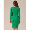 image:imageAllegra K Womens Long Sleeve Office Work Peplum Sheath DressGreen