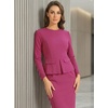 image:imageAllegra K Womens Long Sleeve Office Work Peplum Sheath DressHot Pink