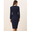 image:imageAllegra K Womens Long Sleeve Office Work Peplum Sheath DressNavy Blue