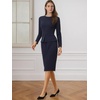 image:imageAllegra K Womens Long Sleeve Office Work Peplum Sheath DressNavy Blue