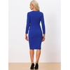image:imageAllegra K Womens Long Sleeve Office Work Peplum Sheath DressRoyal Blue
