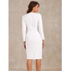 image:imageAllegra K Womens Long Sleeve Office Work Peplum Sheath DressWhite