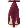 image:imageAllegra K Womens Low Platform Round Toe Stiletto Heels Ankle Strap PumpsBurgundy