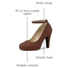 image:imageAllegra K Womens Low Platform Round Toe Stiletto Heels Ankle Strap PumpsDark Brown
