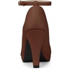 image:imageAllegra K Womens Low Platform Round Toe Stiletto Heels Ankle Strap PumpsDark Brown