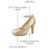 image:imageAllegra K Womens Low Platform Round Toe Stiletto Heels Ankle Strap PumpsGold