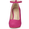 image:imageAllegra K Womens Low Platform Round Toe Stiletto Heels Ankle Strap PumpsHot Pink