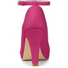 image:imageAllegra K Womens Low Platform Round Toe Stiletto Heels Ankle Strap PumpsHot Pink