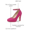 image:imageAllegra K Womens Low Platform Round Toe Stiletto Heels Ankle Strap PumpsHot Pink