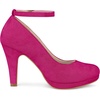 image:imageAllegra K Womens Low Platform Round Toe Stiletto Heels Ankle Strap PumpsHot Pinksuede