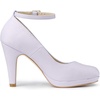 image:imageAllegra K Womens Low Platform Round Toe Stiletto Heels Ankle Strap PumpsPurple