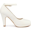 image:imageAllegra K Womens Low Platform Round Toe Stiletto Heels Ankle Strap PumpsWhite
