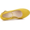 image:imageAllegra K Womens Low Platform Round Toe Stiletto Heels Ankle Strap PumpsYellow