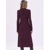 image:imageAllegra K Womens Mock Neck Long Sleeve Ribbed Knit Midi Sweater DressBurgundy