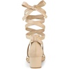 image:imageAllegra K Womens Open Toe Block Heel Lace Up Heels Heel Sandals  Party SandalsBeige