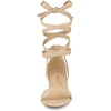 image:imageAllegra K Womens Open Toe Block Heel Lace Up Heels Heel Sandals  Party SandalsBeige