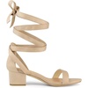 image:imageAllegra K Womens Open Toe Block Heel Lace Up Heels Heel Sandals  Party SandalsBeige