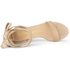 image:imageAllegra K Womens Open Toe Block Heel Lace Up Heels Heel Sandals  Party SandalsBeige