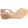 image:imageAllegra K Womens Open Toe Block Heel Lace Up Heels Heel Sandals  Party SandalsDust Pink