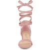 image:imageAllegra K Womens Open Toe Block Heel Lace Up Heels Heel Sandals  Party SandalsDust Pink