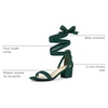 image:imageAllegra K Womens Open Toe Block Heel Lace Up Heels Heel Sandals  Party SandalsGreen