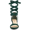image:imageAllegra K Womens Open Toe Block Heel Lace Up Heels Heel Sandals  Party SandalsGreen